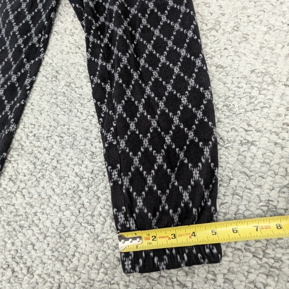 Kensie Women's (Medium) Black/ Gray/Silver Fleece Pajama Bottoms/Pants w/Pockets - Picture 10 of 14